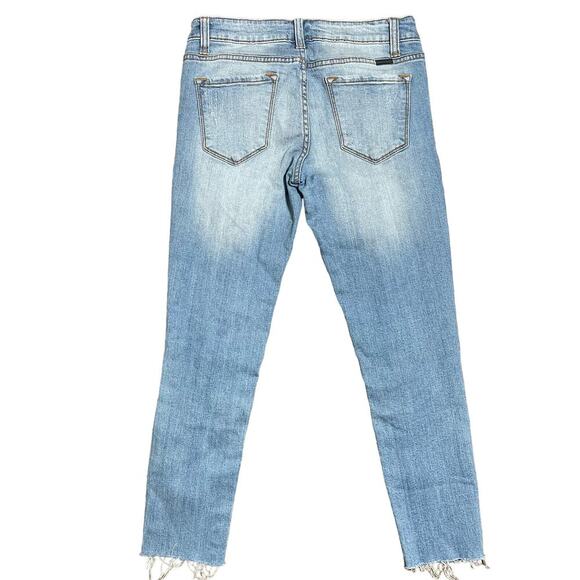 Kancan Skinny Jeans Distressed Cropped Light Wash Women's Sz 26 - Picture 2 of 9